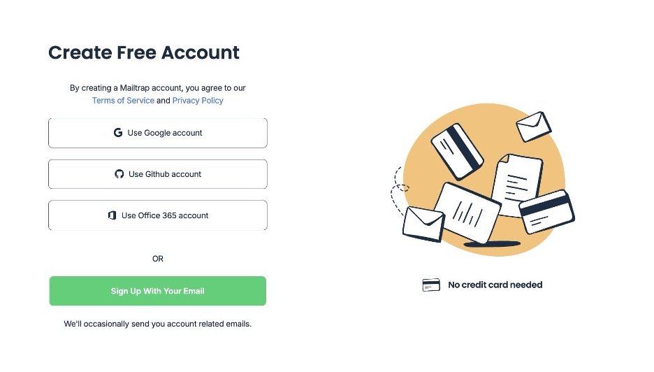 This is an image of the Mailtrap registration page
