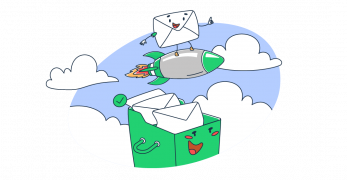 This is a symbolic graphic representation of best email marketing examples for an article that covers the topic in detail.