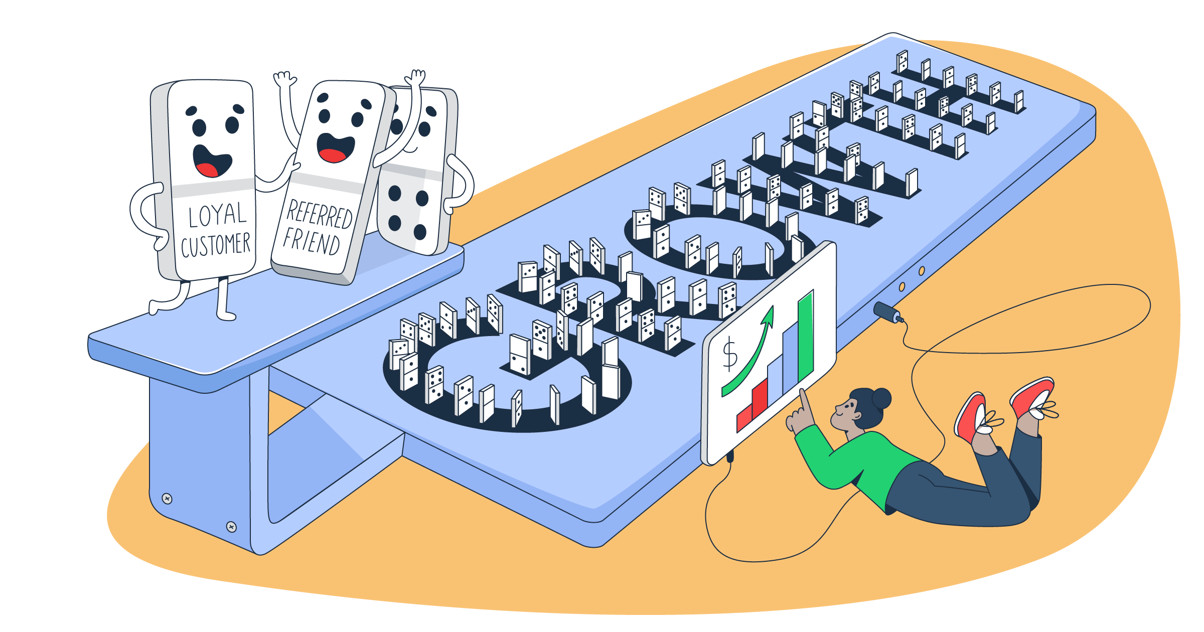 This is a symbolic graphic representation of the benefits of refer a friend email templates for an article that covers the topic in detail.