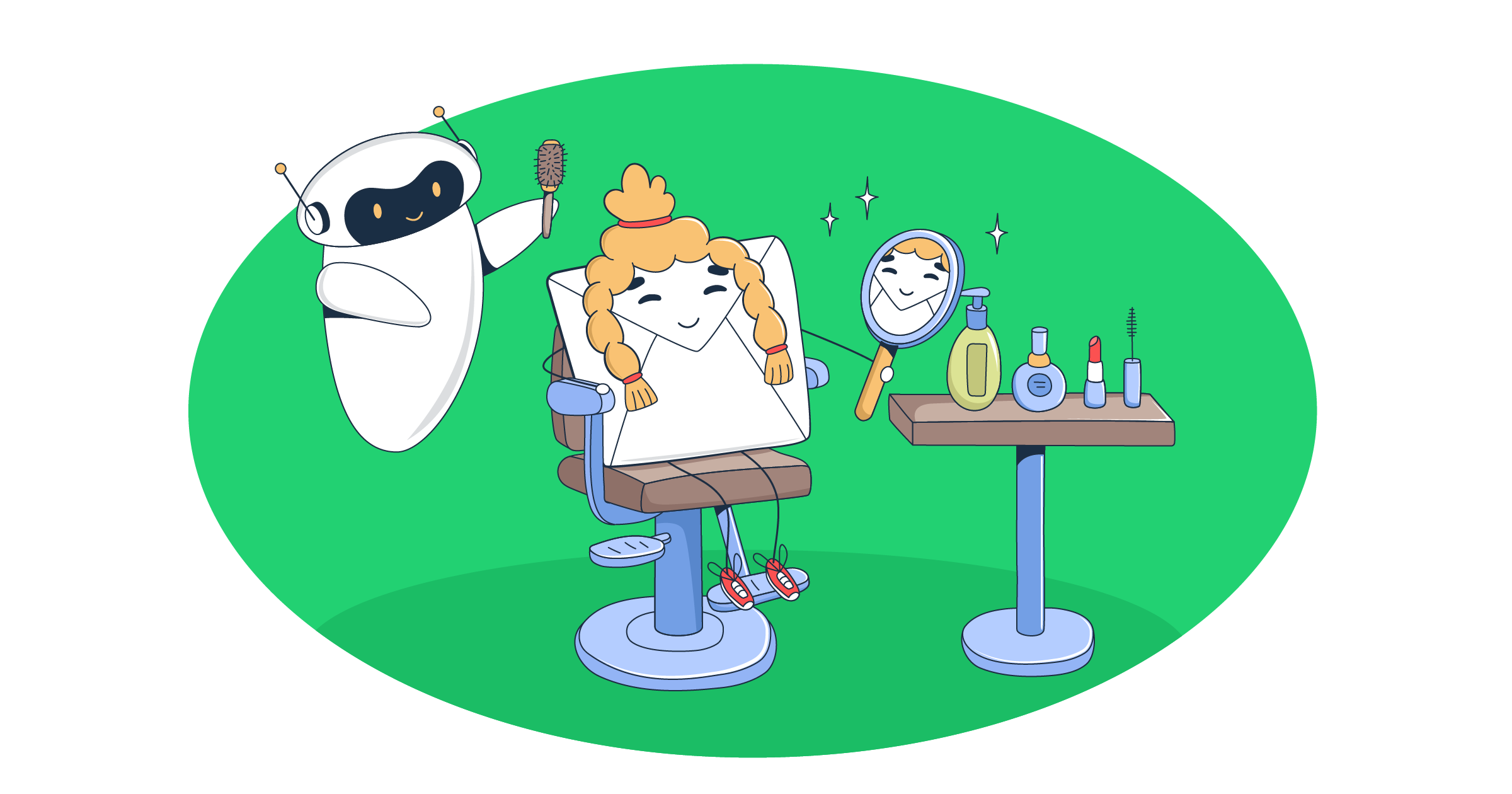 This is a symbolic graphic representation of AI email personalization for an article that covers the topic indetail.