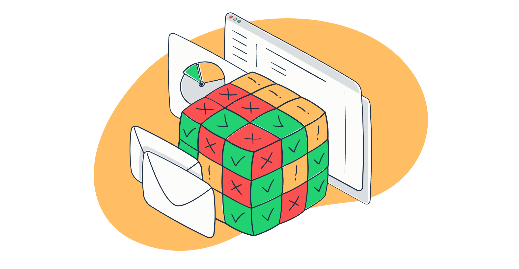 This image is a graphic representation of email testing for a beginner article that covers the topic in detail